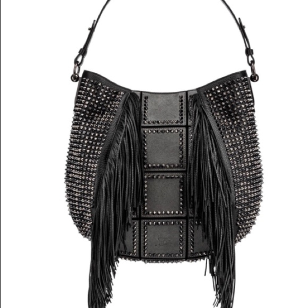CHRISTIAN LOUBOUTIN Lucky Fringed Hobo Bag